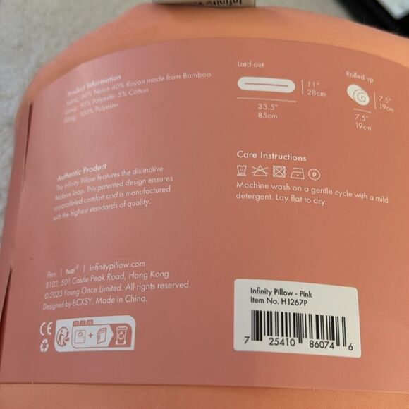 Infinity Travel - Infinity Pillow, Pink/Tangerine, one size, NWT display item - Picture 5 of 5